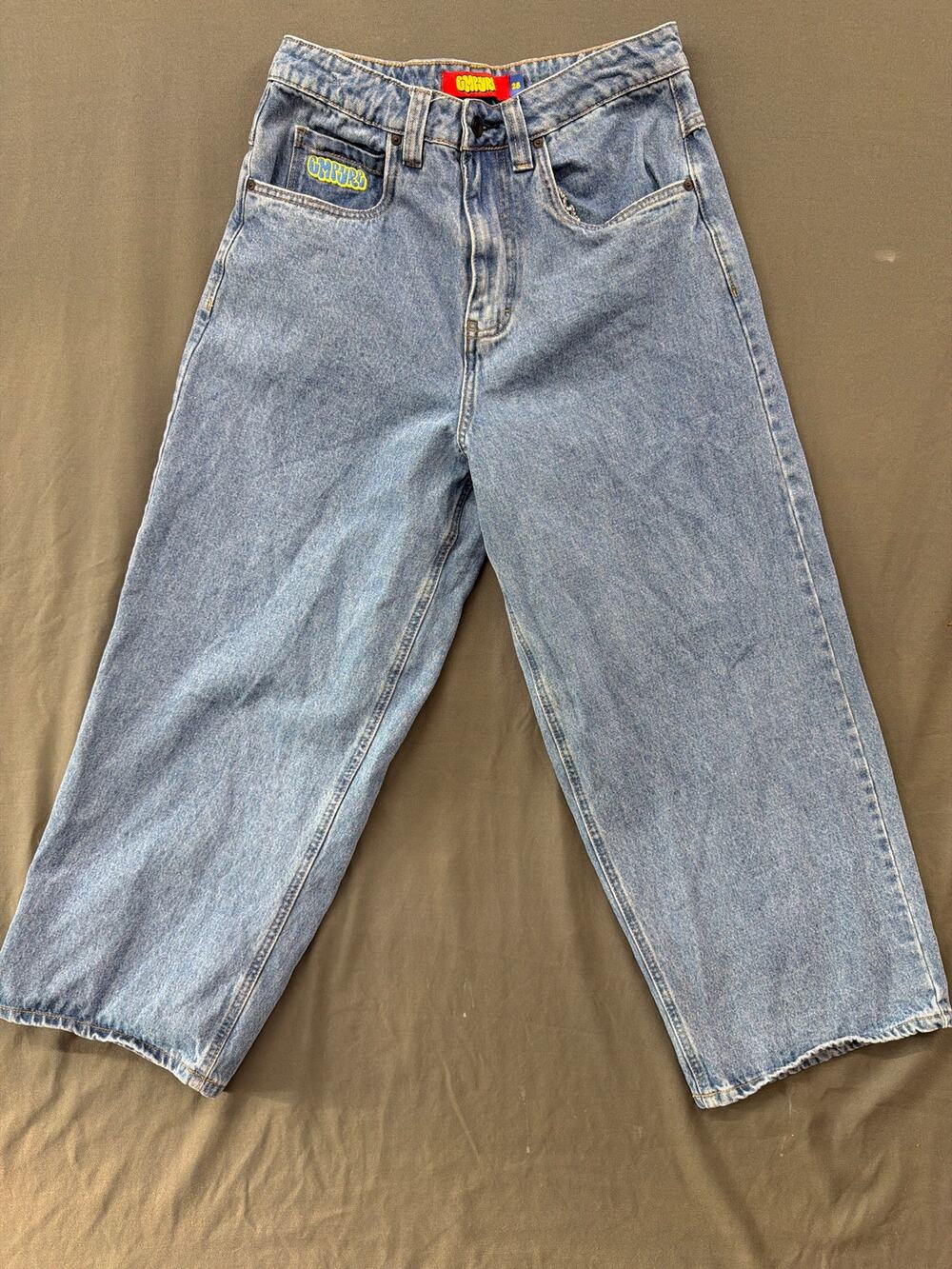 Empyre Jeans Size 28 Light Wash Baggy Wide Leg Skate Y2K Denim